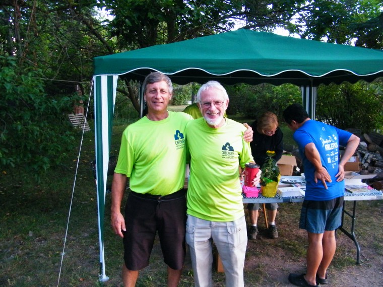 Pierre Marcoux (on left) with one of his wonderful volunteers. Wishing all those great volunteers could be in this picture! 